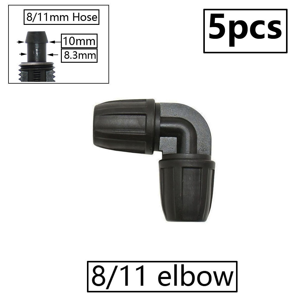 3/8" Bewässerung Gartenschlauch Anschluss 8/11 4/7 3/5mm Schlauch Reduzierstück gemeinsam T-Stück Winkel Endstopfen Tropfbewässerungssystem passend zu: Silber