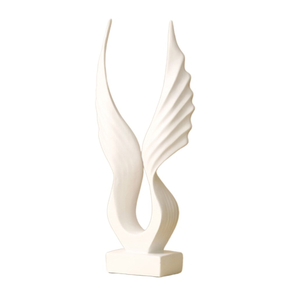 Resin Decorative Statues Simulated Abstract Open Wing Bird Statue Home Statues Animal Sculpture Wall Art Decoration Home Decor: White / B