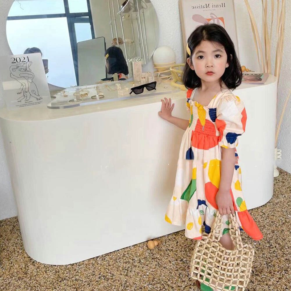 Bear Leader Casual Kids Meisjes Jurken 2022 Zomer Kleurrijke Prinses Jurken Kinderen Kleding Baby Casual Kleding Vestidos