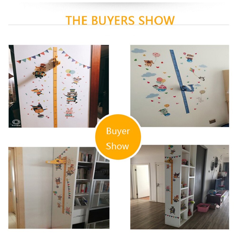 Cute Giraffe Child Kid Height Growth Chart Wall Sticker Room Decor Decal Bedroom