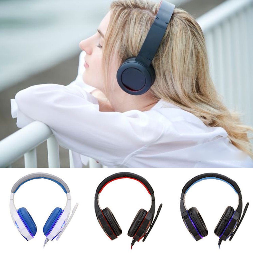 Datamaskin headset til  ps4 søle luminescens hodetelefoner pc lysende hodetelefoner headset til spilling kablede hodetelefoner