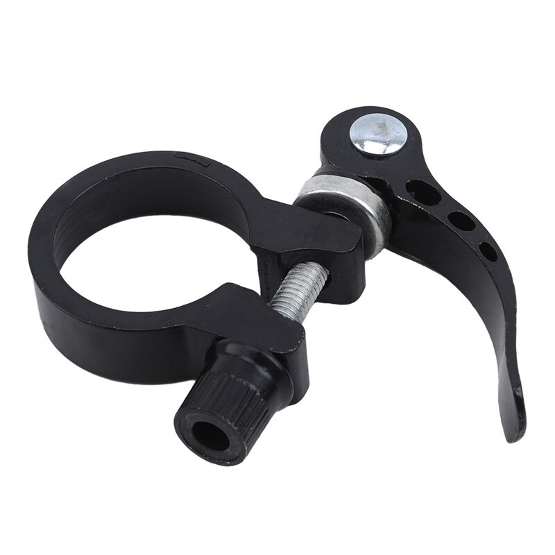Aluminum Alloy Bicycle Seatpost Clamp Quick Release Ultralight Bike Clamping Clip Useful Bike Accessories: black 31.8