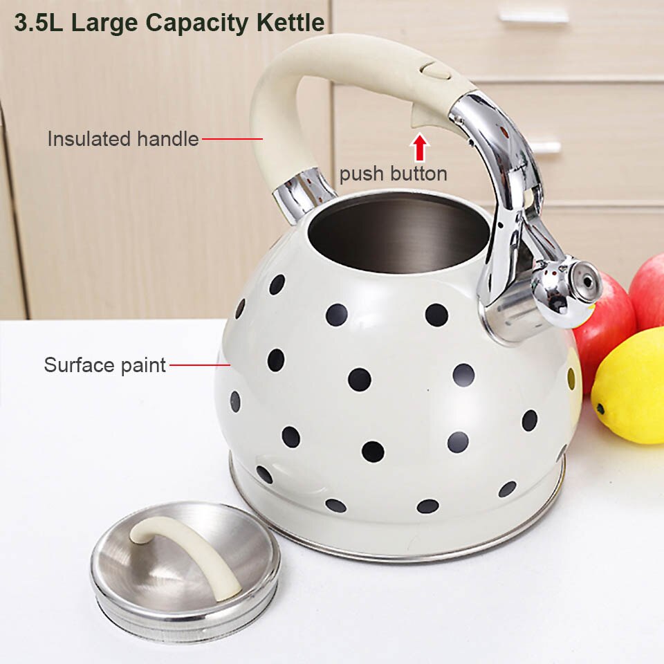 3.5L Kettle Teapot Stainless Steel Whistle Kettle Gas Stove Cooker
