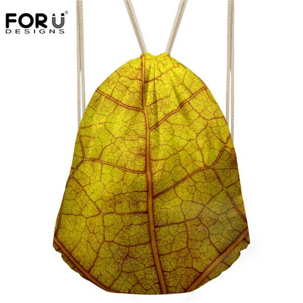 Forudesigns trekkoordtas voor dames, s 3d bladeren bedrukt, dagrugzak voor dames, kleine reistas voor kinderen, inpaktassen, mochila deporte: Cc4280 z 3