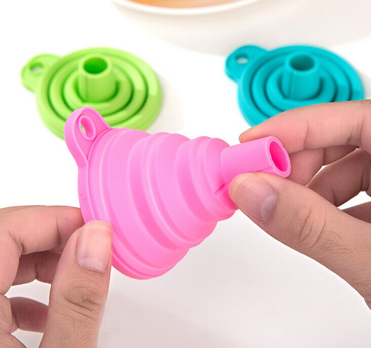 Przenośny silikonowy składany lejek spożywczy silikonowy teleskopowy składany lejek dozujący płyn akcesoria kuchenne