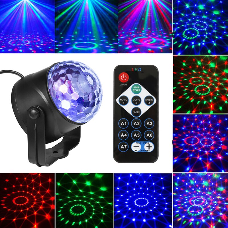 Sound Activated Roterende Led Disco Party Lichten Magische Bal Strobe Podium Verlichting Voor Home Kamer Dance Verjaardag Bar Karaoke Xmas