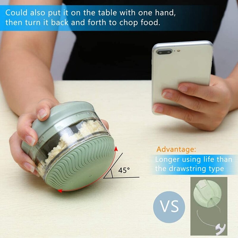 Manual Garlic Chopper Hand Held Mini Vegetable Grinder Fits for Chopping Garlic,Capsicum,An Boneless Meat Food Processor