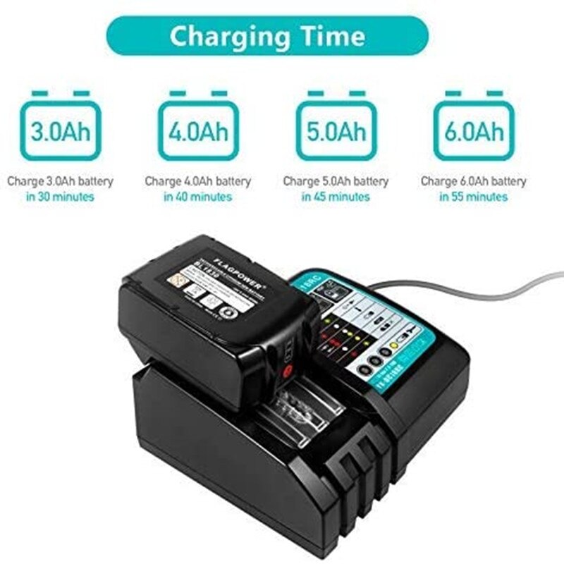 DC18RC Li-Ion Battery Charger 3A Charging For Makita 14.4V 18V Bl1830 Bl1430 Dc18Ra Electric Power DC18Rct Charger USB Prot