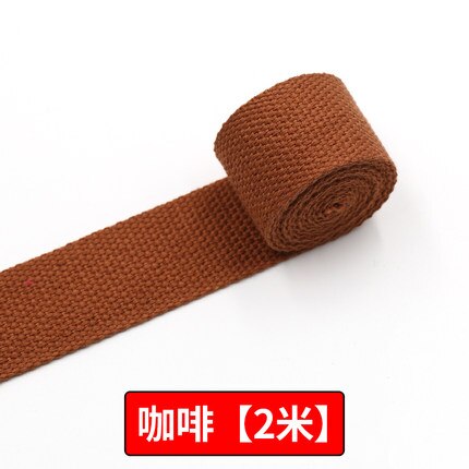 20mm 2 Meter Baumwolle Gurtband Bunte Band Rucksack Gürtel Umreifung NäHenne Gürtel DIY Tasche Zubehör: Kaffee