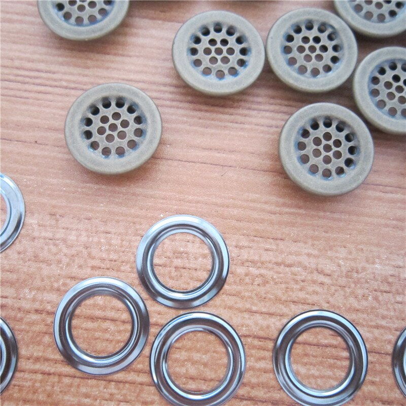 22 MM brass eyelet with net to avoid wind and dust for the coat and helmet breathable button: Antique Brass