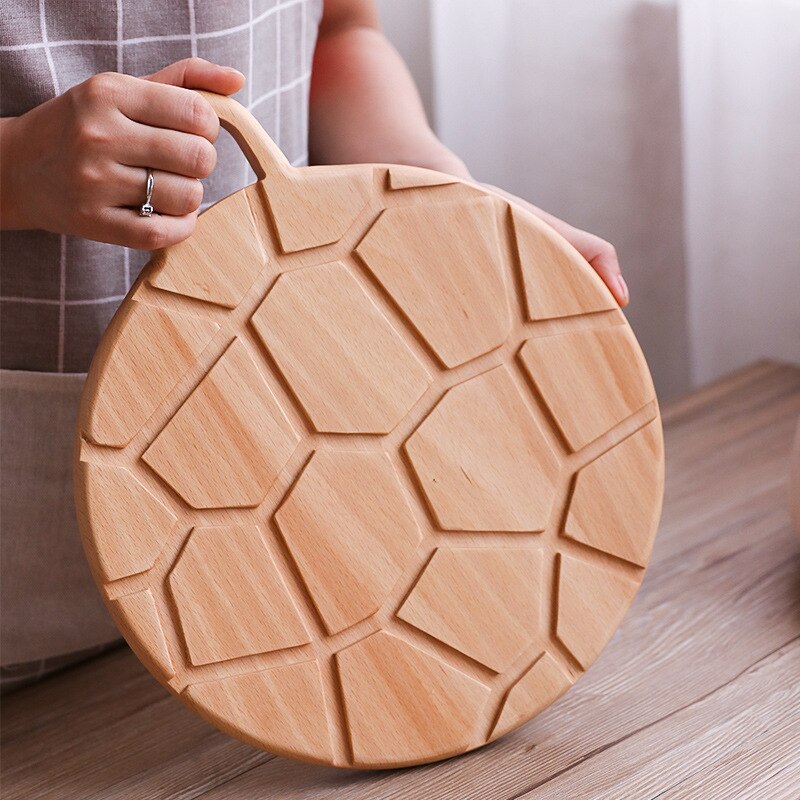 Japanese Beech Wood Tortoise Shell Cutting Board Solid Wood Chopping Rootstock Household Kitchen Utensils Sushi Wood Board