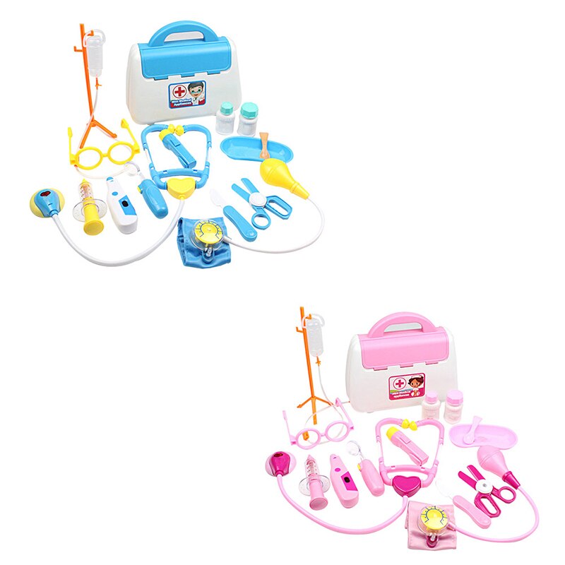 Conjunto de juguetes de médico para niños, Kit médico de simulación familiar, Maleta portátil, accesorios de medicina