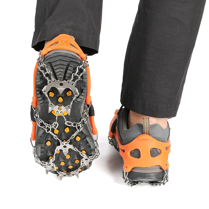 Copozz – Crampons antidérapants à 19 dents pour chaussures d'extérieur, 2 tailles, Crampons pour marche sur glace, couvre-chaussures d'hiver en acier inoxydable