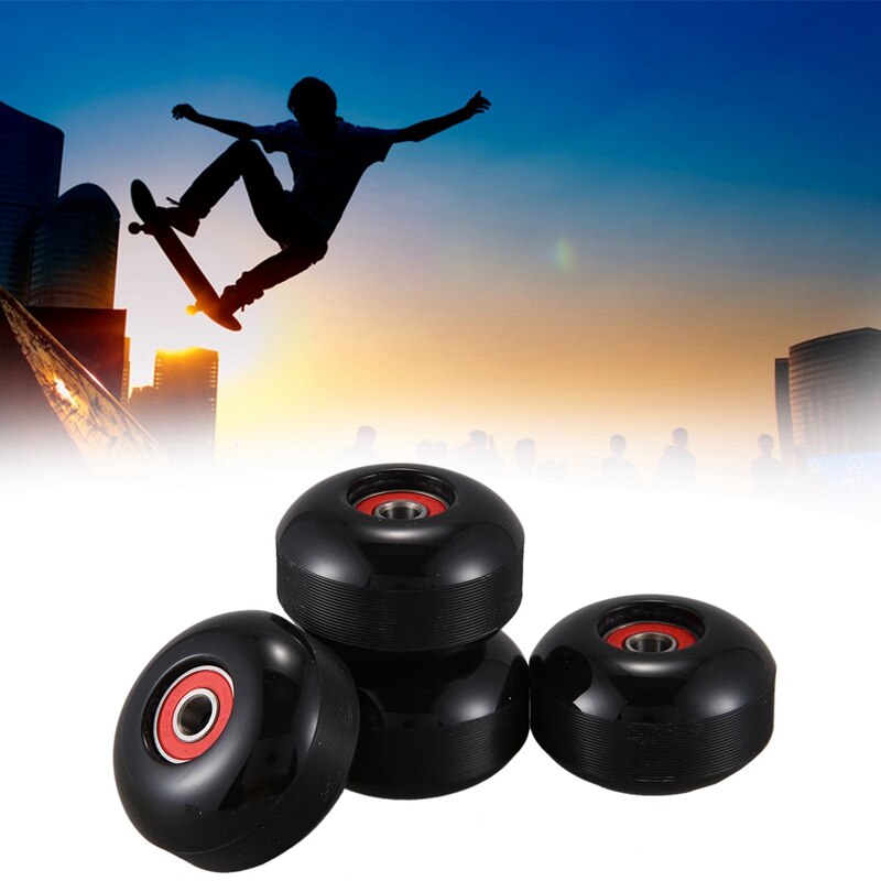 4 Stuks Pu Skateboard Wielen Longboard Wielen + 8 Stuks ABEC9 Lagers + 4 Stuks Spacers Voor Universele Skateboard