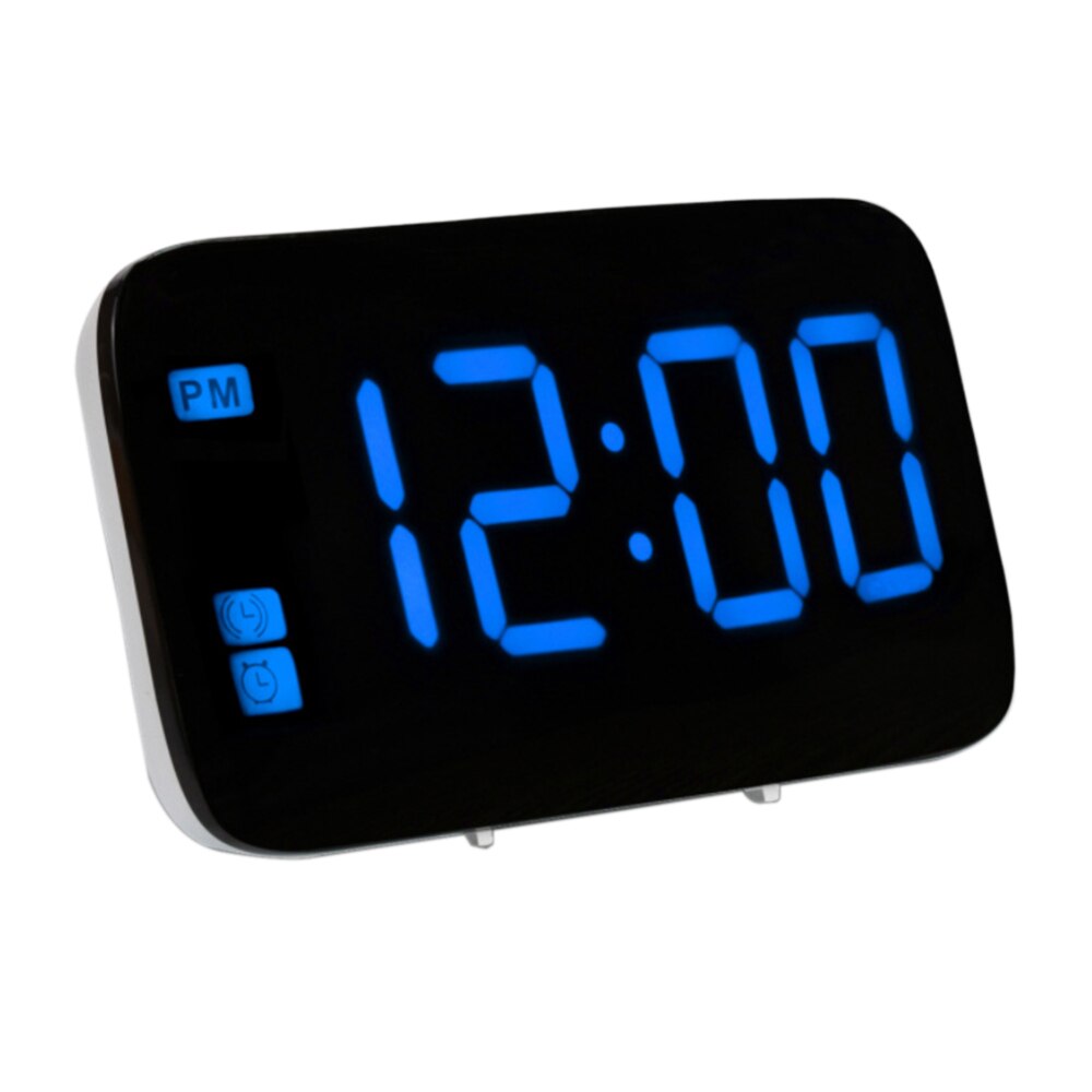 Electric Alarm Clock Digital LED Display Voice Control Snooze Night Backlight Clocks: A2 Blue