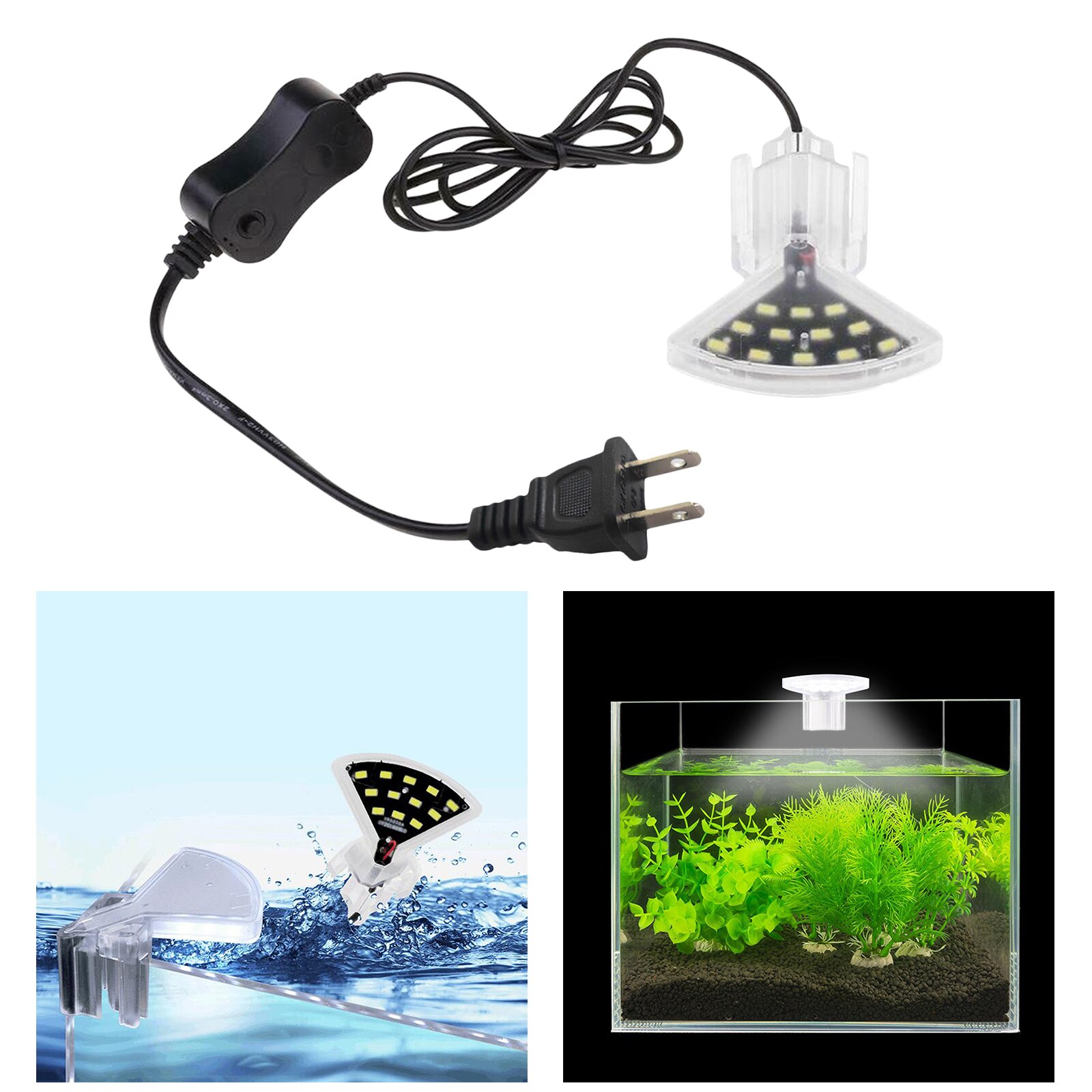 Mini Clip impermeable Luz de acuario LED tanque plantas acuáticas lámpara de cultivo decoración del hogar
