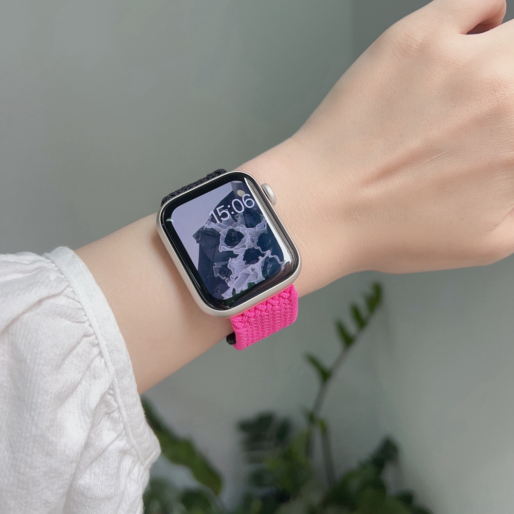 Cinturino per cinturino Apple Watch da donna per iwatch 10/9/8/7/6/5/4/3 SE 38mm 40mm 41mm 42mm 44mm 45mm 46mm 49mm forza elastica in nylon.