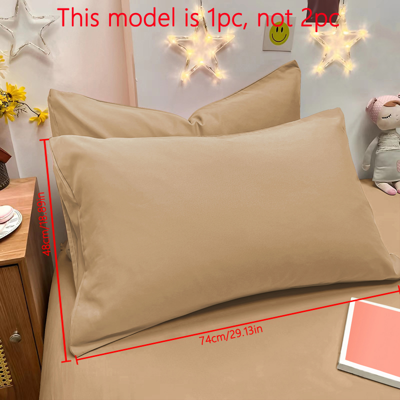 1 Piece Of Matte Solid Color Pillowcase, Bedroom Pocket Sealed Soft Pillowcase, Bedding: Dark Khaki
