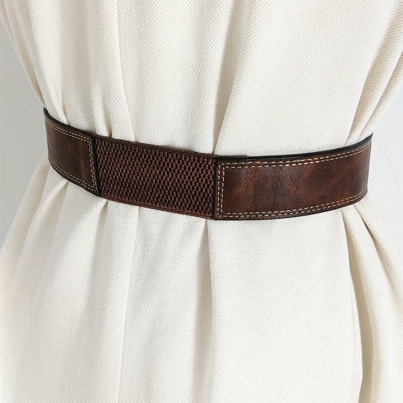 Vrouwen Riem Brede Elastische Taille Riem Jurk Taille Trui Jas Elastische Elastische Brede Taille Seal Bloemen Vorm Gesp Riem Vrouwen Riem, Rood, Eén maat