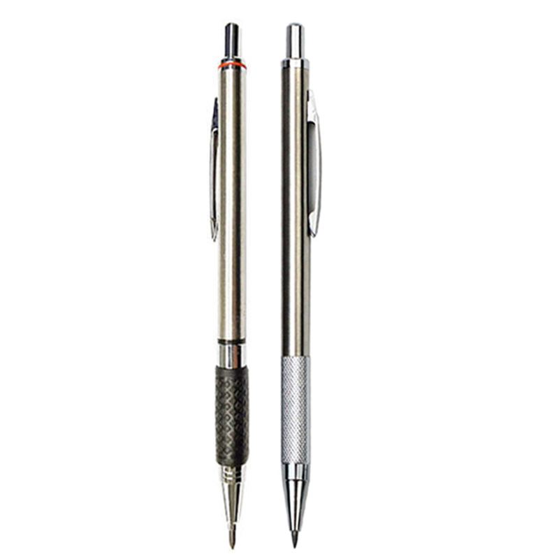 Lápiz mecánico retráctil de Metal/plástico, bolígrafo de 2mm de recambio 2B para la escuela de dibujo de bocetos, color negro, 2,0: Verde militar