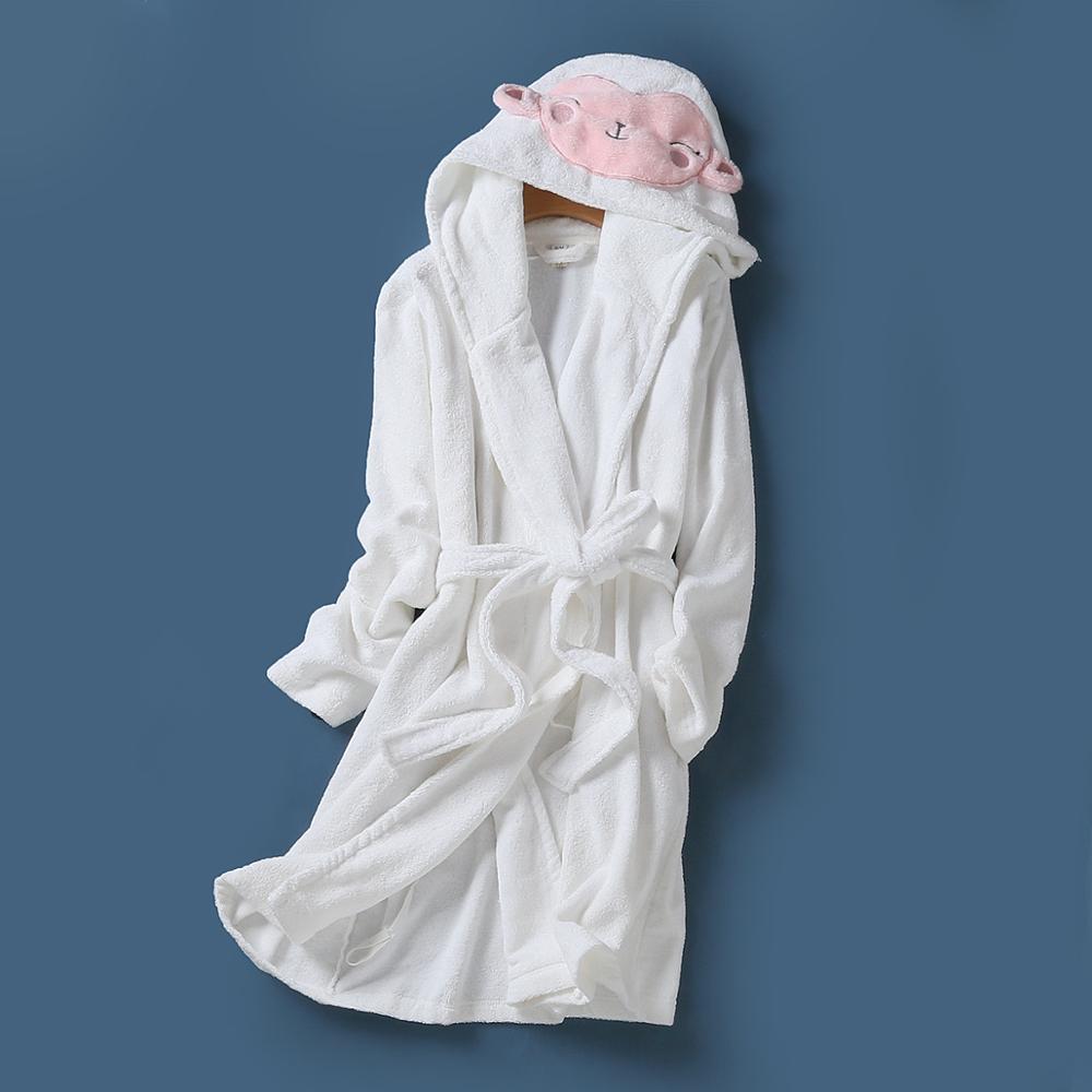 Cotton Winter Bathrobe Terry Cute hooded Dressing Gowns For Women