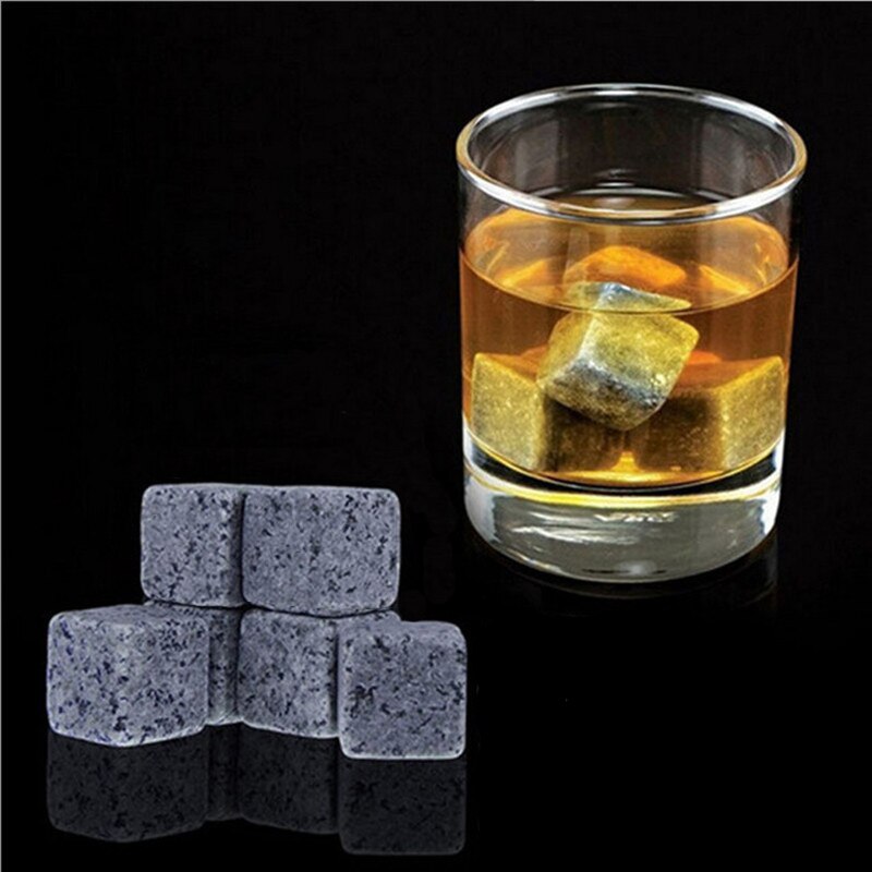 6Pcs Natuurlijke Whisky Ijs Stenen Nippen Ice Cube Herbruikbare Steen Whisky Rock Wijnkoeler Party Huwelijkscadeau Kerst Gunst bar