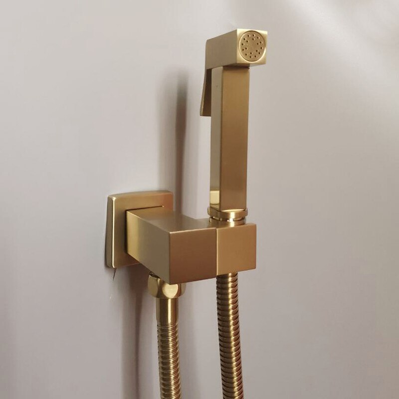 Bidet Armaturen Gebürstet Gold Zauberstab Kaltem Wasser Wc Ecke Ventil Handheld Hygienische Dusche Kopf Waschen Auto Haustier Spritzgerät Airbrush Wasserhähne