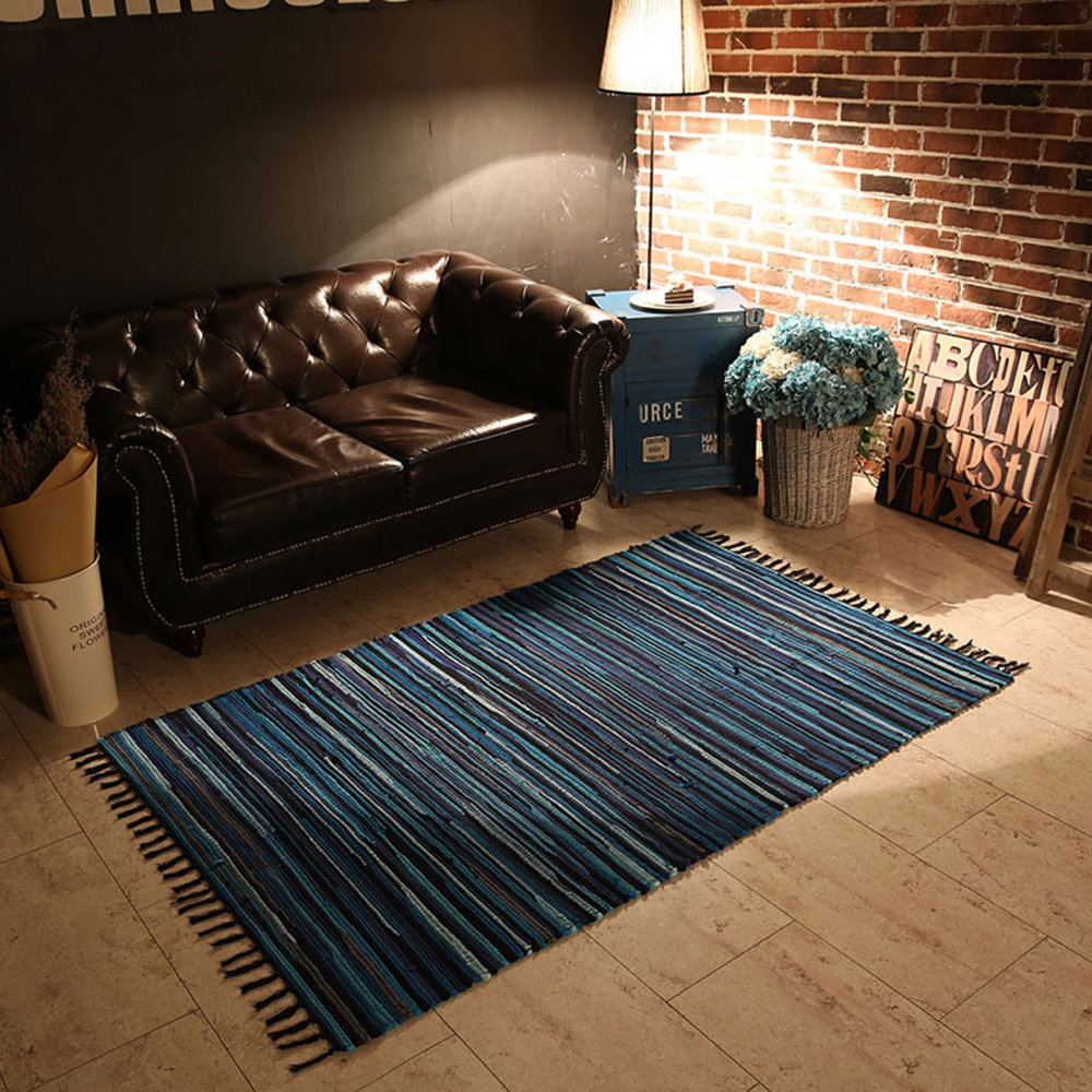 Retro Bohemian Hand Geweven Katoen Tapijt Tapijt Bed Tapijt Geometrische Vloermat Woonkamer Slaapkamer Tapijt Home Decor Cd