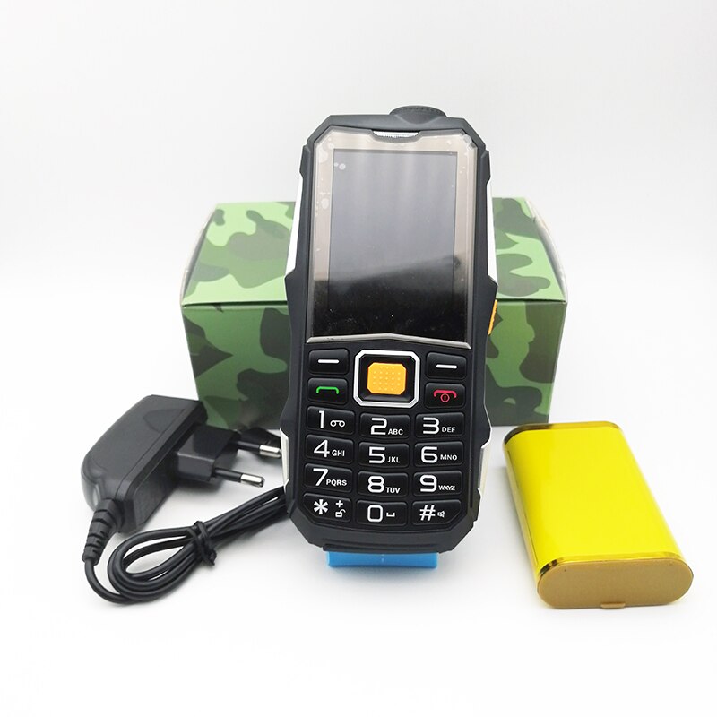 Russian Arabic Cheap Rugged Cell Phone Dual SIM Wireless FM Radio Power Bank Flashlight SOS Speed Dial Senior Mobile Phone