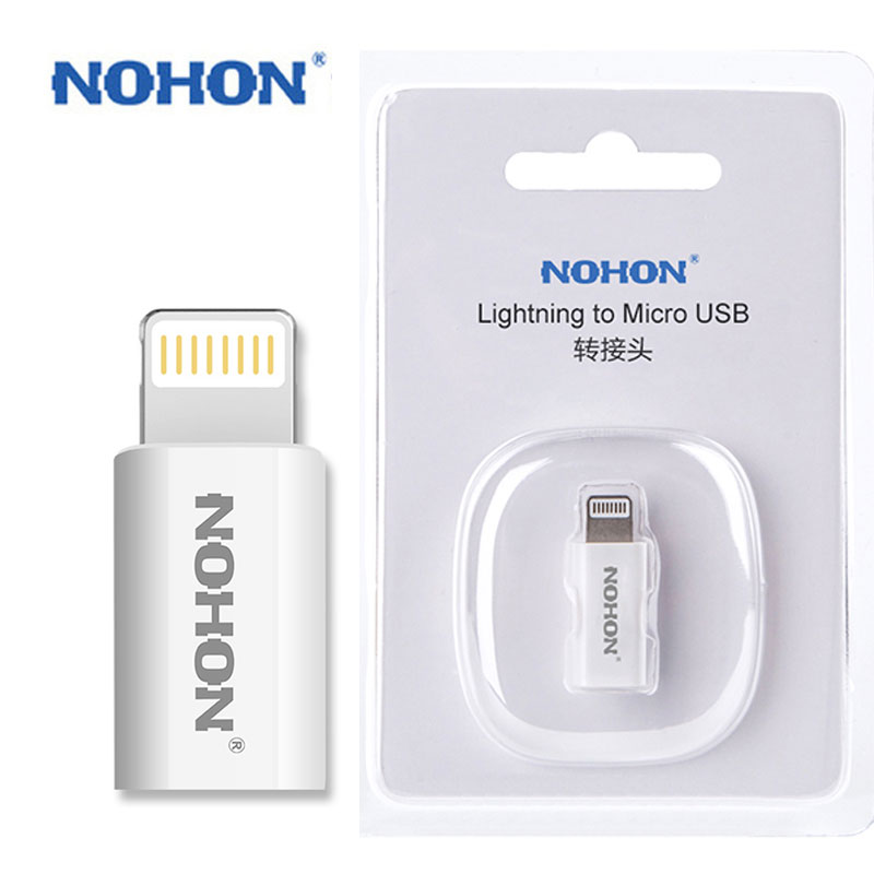 Nohon 8pin Usb Adapter Naar Micro Usb Charger Voor Iphone 8 7 6 6S Plus 5S 5C 5 ipad Mini Air Ipod Quick Charge Data Sync Connector