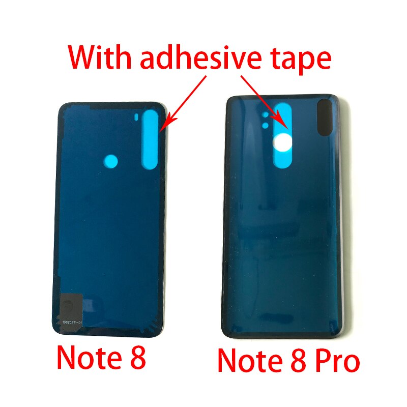 Zapasowa szklana tylna obudowa baterii z samoprzylepna naklejka tylna obudowa baterii taśma klejąca do Xiaomi Redmi Note 8 Pro