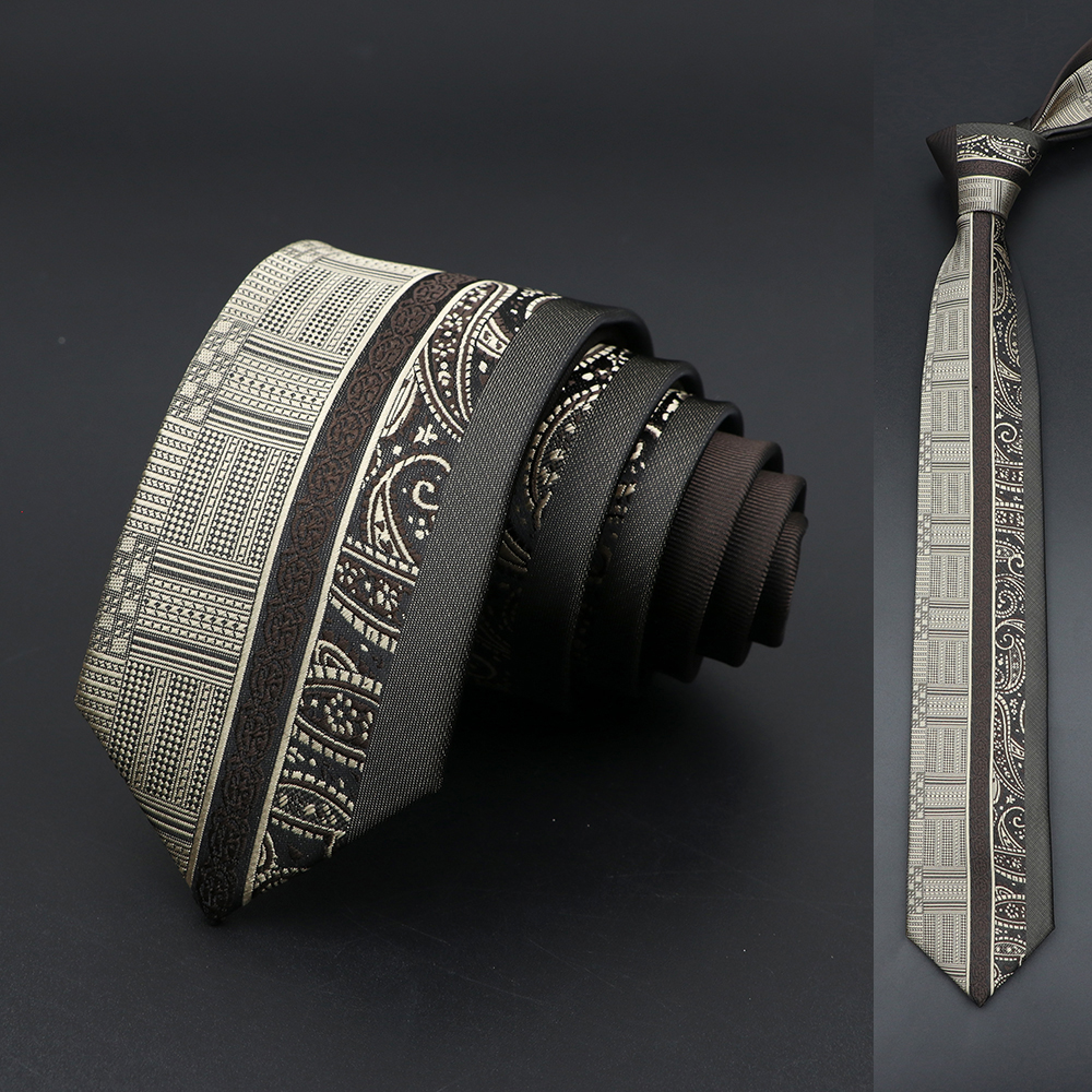 Skinny 6Cm Ties Voor Mannen Trouwjurk Stropdas Zwart Rood Bloemen Paisley Patchwork Tie Business Slanke Overhemd Accessoire cravate