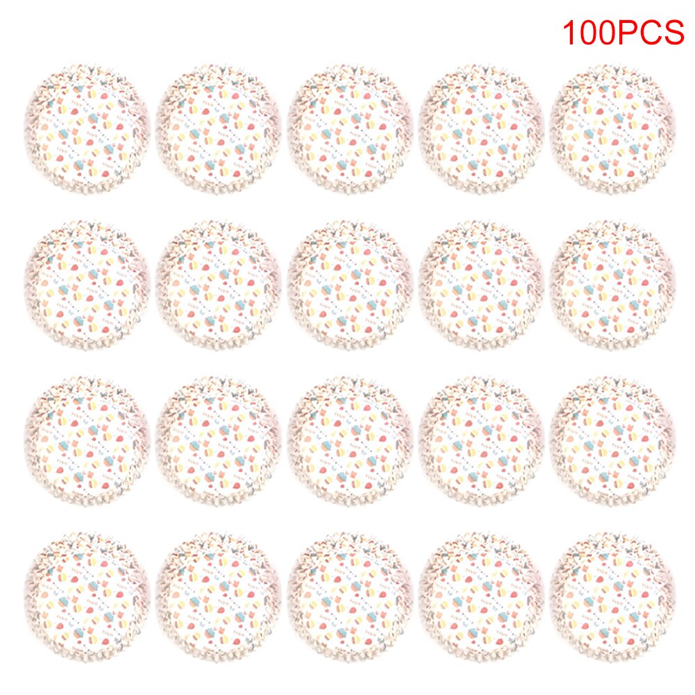 100 stk ikke-pinne oljefast kake muffinsform papirbrett kakeboller nøttegodteri cupcakeboks kakepyntverktøy kjøkkenverktøy: 100 stk 6