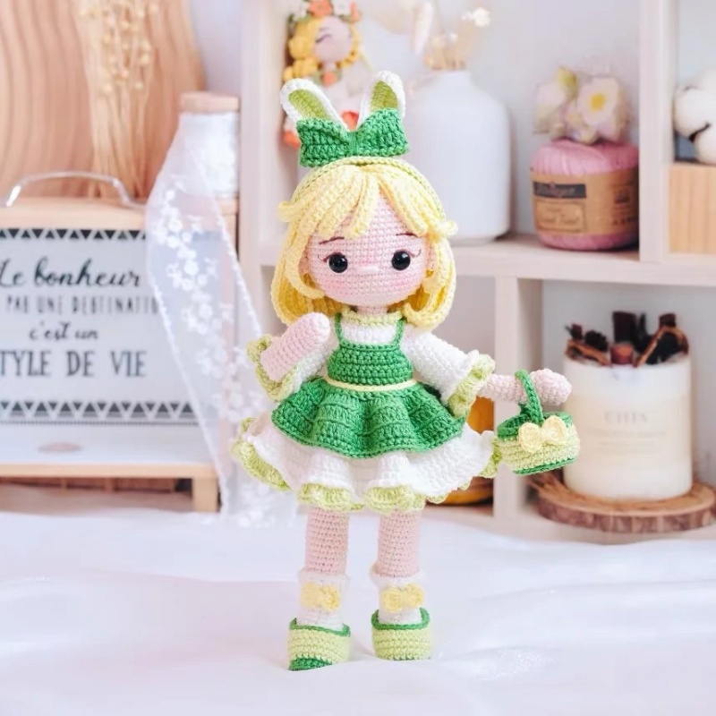 Gehaakte meisjes Amigurumi gehaakte pop truien DIY haak meisjes materiaal Kit met garen accessoires patroon kinderen cadeau Home Decor