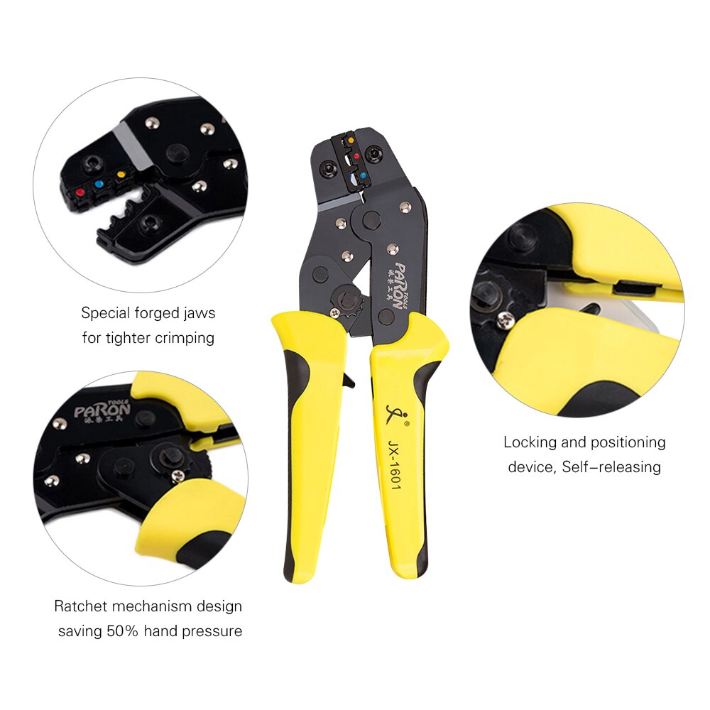 PARON Crimping Tool Wire Crimpers Wire Terminals Crimping Tool Insulated Ratcheting Crimper Kit 500PCS Spade Connectors Pliers