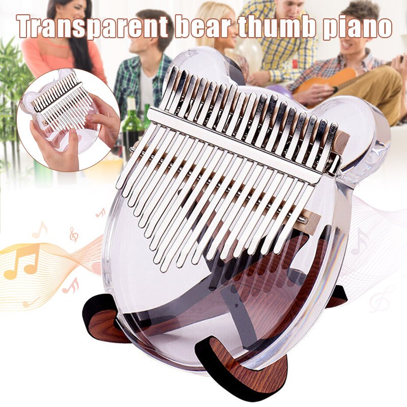 Kalimba 17-Key Thumb Piano Transparante Acryl Kit W/Zak Stickers Hamer BHD2