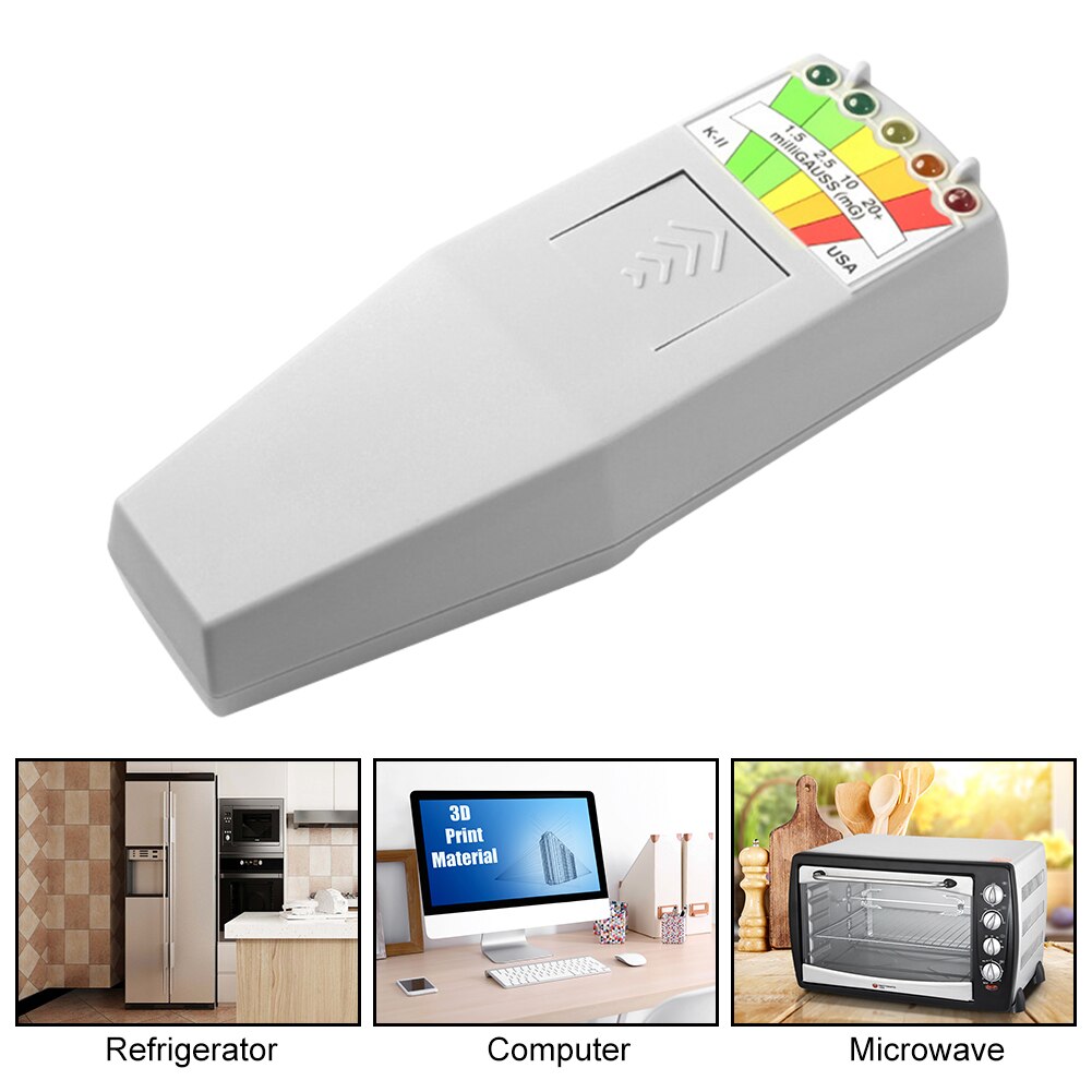 Electromagnetic Field EMF Gauss Meter Radiation Detector Magnetic Field Monitor Field Detector 5 LED Gauss Meter
