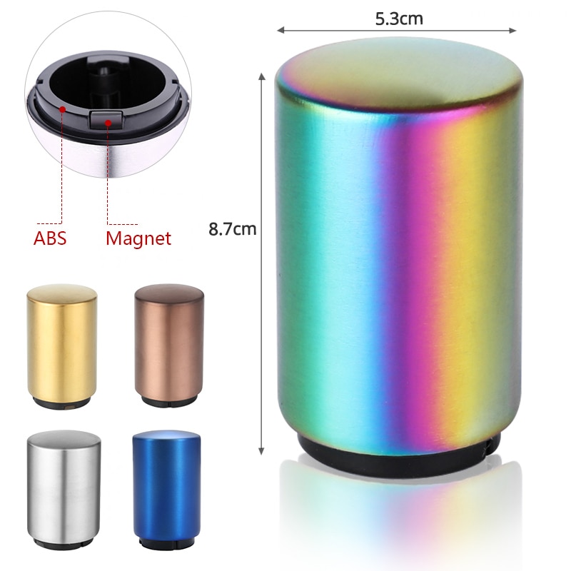 Konco Magnetic Automatic Beer Bottle Opener Stainless Steel Magnet Jar Opener Kitchen Bar Accessoris Wine Can Openers