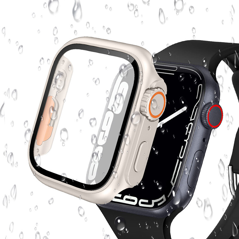 Glass+Case For Apple Watch Series 10 46mm 42mm Screen Protector Cover Change To Ultra Bumper Case Full Cover iWatch S10 42 46 mm: WHITE / 2 - 3.9 Inches