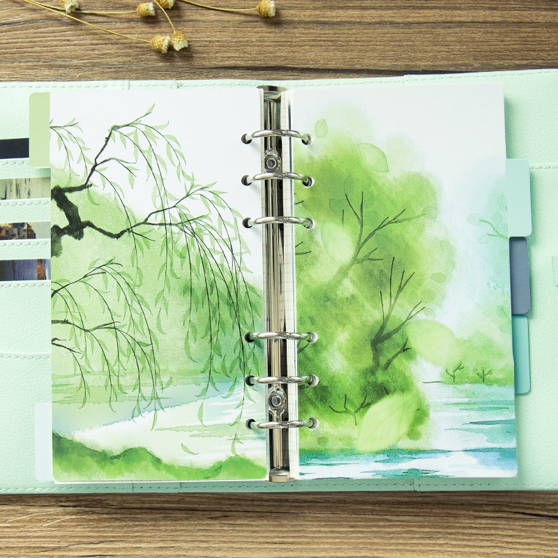 5 Pcs/set Beautiful Landscape Notebook Divider A5 A6 Spiral Notebook Loose Leaf Index Pages Notebook Paper Inside Pages