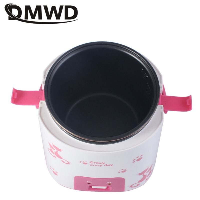 DMWD 1.2L Mini Rice Cooker Multi Cooker Keep Warm Soup Porridge Rice Maker For Student Dormitory Household 1-2 People 220V