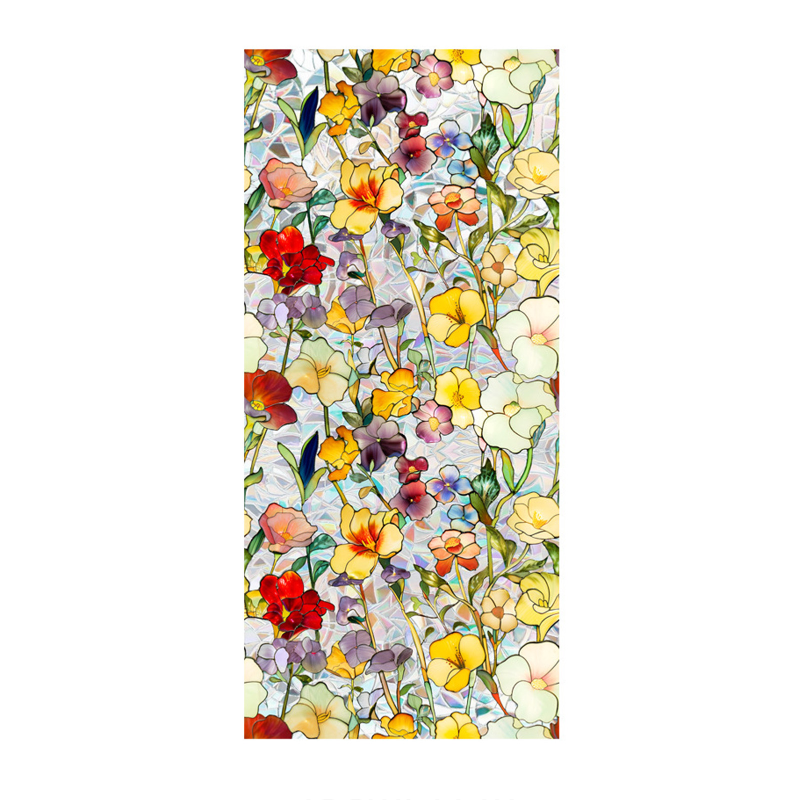 Stained Glass Static Window Privacy Film Sun Blocking Glass Cling Waterproof PVC Home Bathroom Window Covering Film Sticker: SKY BLUE