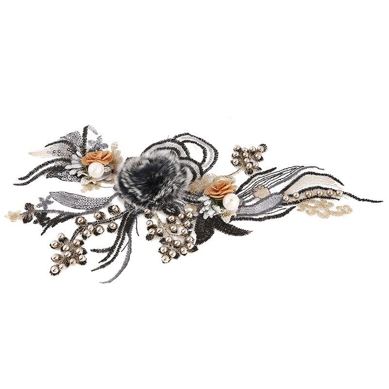 Broderie de col en dentelle perlée, application de Venise, paillettes 3D, garniture de couture, dentelle, tissu, accessoires pour vêtements, bricolage,