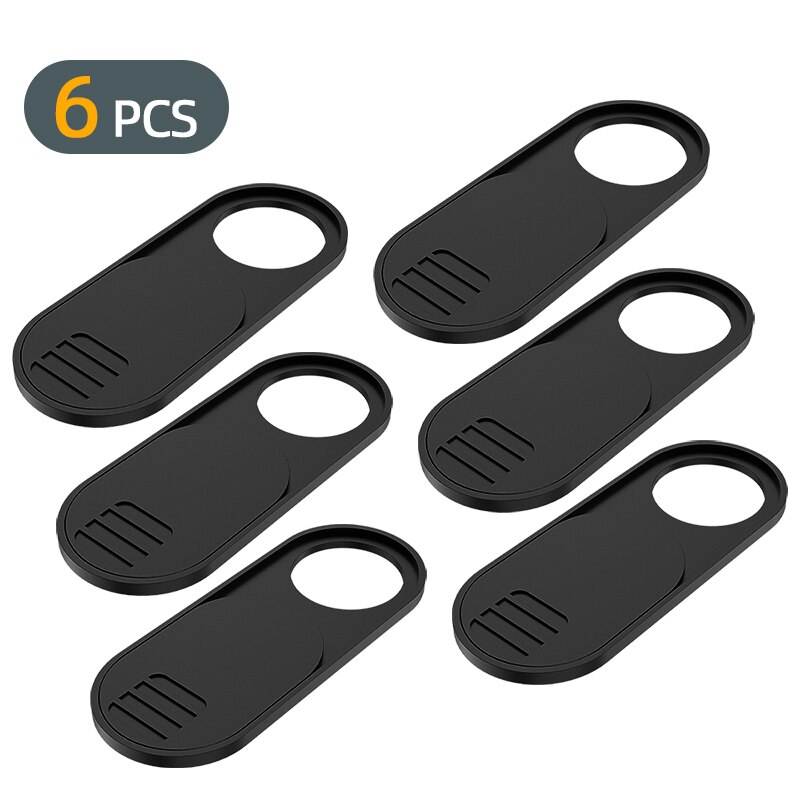 Ihuigol 6Pc Webcam Cover Antispy Slider Plastic Voor Iphone Ipad Samsung Macbook Tablet Laptop Universele Shutter Privacy Sticker: 6pc Black