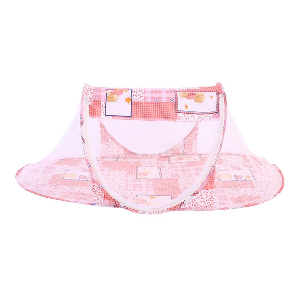 Portable Baby Crib Anti-Bug Net Foldable Summer Children Mosquito Net High Density Grids Tent for Newborn Infant: Red