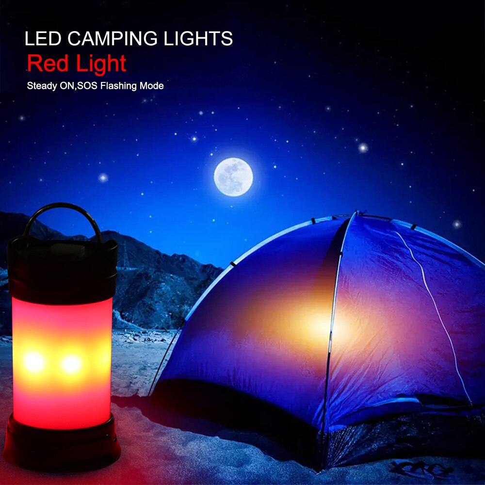 USB rechargeable Camping Light 350LM Portable Lantern Tent Lamp Waterproof Outdoor Flashlight No include battery