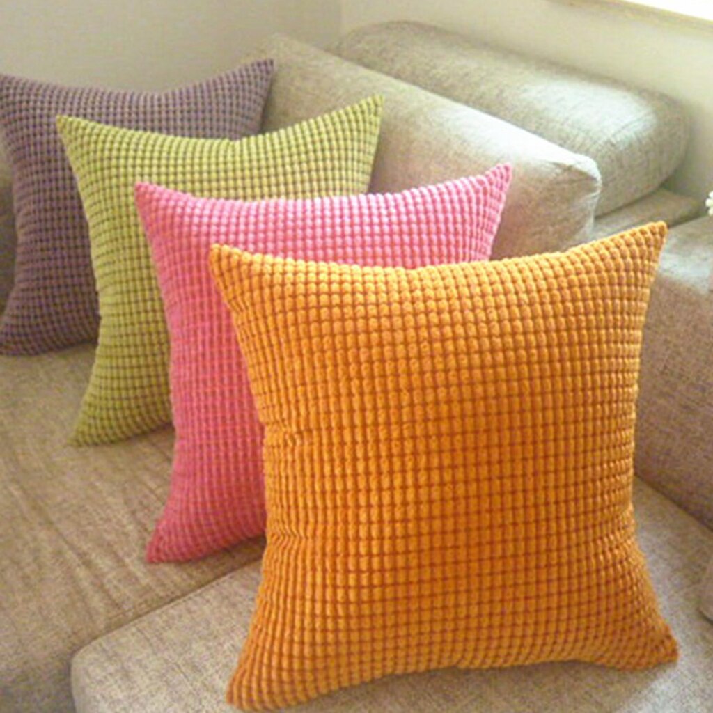4 st mjuk dekorativ randig manchester sammet fyrkantig kudde soffa kuddfodral för soffa , 24 x 24 tum