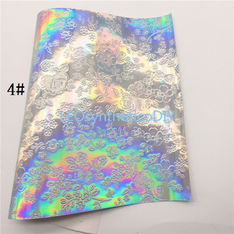 1PC 21X29CM Flowers Embossed Synthetic Leather Fabric, Faux Leather Sheets For Making Bows LEOsyntheticoDIY 3S03C: 4
