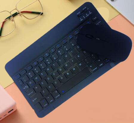 SeenDa-teclado y ratón inalámbricos Combo, 2,4G, ultrafino, para ordenador Windows, Bluetooth, para Ipad: Bluetooth  Black