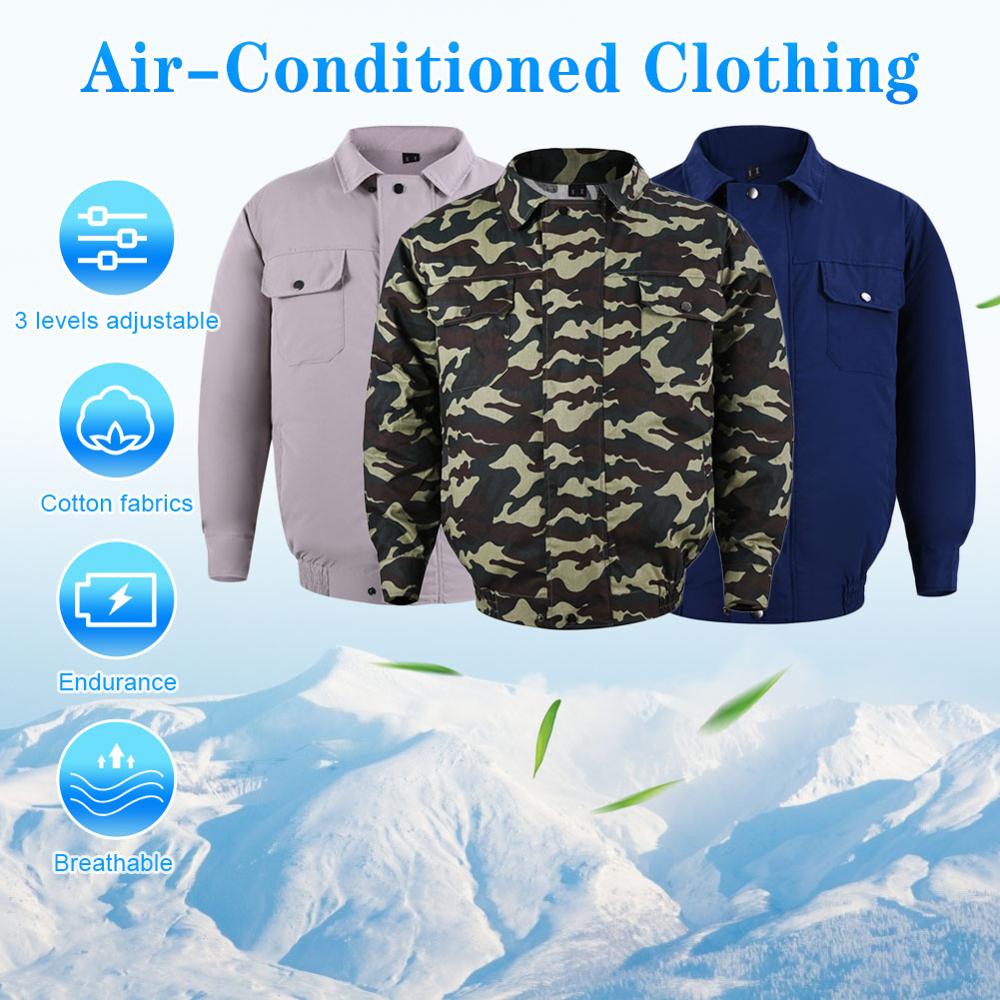 Ropa de aire acondicionado de verano con ropa de fans carga USB ropa de fans ropa de pesca al aire libre protección solar